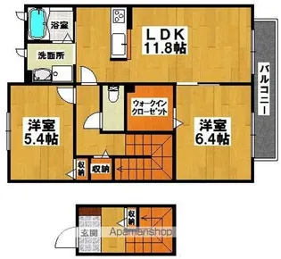 シャーメゾン柏木【203号室】の間取り