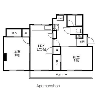 コーポ原【304号室】の間取り