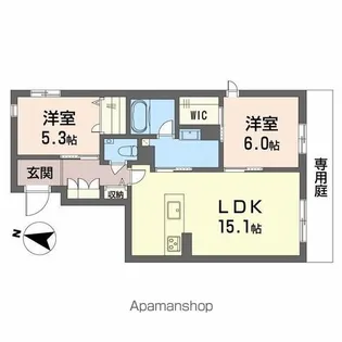 ベレオ鳥飼【1階】の間取り