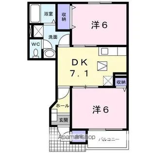 シャン・ド・フルール【1階】の間取り