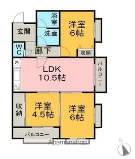 ルミエール名和苑【3-B号室】の間取り