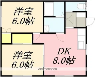 近江ハイツ(左中)【J号室】の間取り