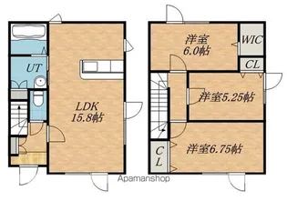 屯田9条10丁目テラスハウスA棟【右号室】の間取り