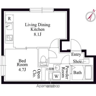 ルリアン西新宿【2階】の間取り