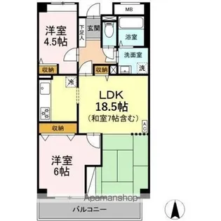 アクシス高砂【5階】の間取り