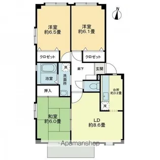 フォブール北井門 A棟【2階】の間取り