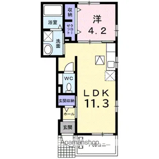 グラース・アビタシオンⅡ【1階】の間取り