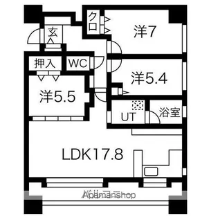 ラ・クラッセ札幌ステーションフロント【10階】の間取り