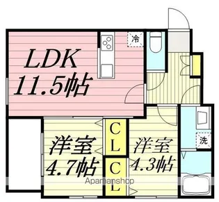 ラ・ロンディーネ【103号室】の間取り