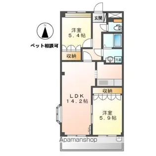 ペティハウス・ロベリア【3階】の間取り