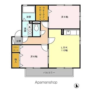 グランリッツ西島 B【2階】の間取り