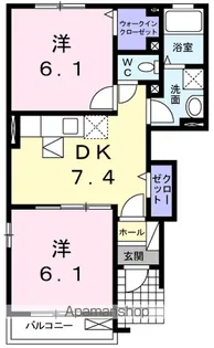 サルヴァトーレⅡ B【101号室】の間取り