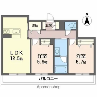 BEREO蔵本元町BELS認証【2階】の間取り