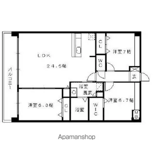アクアリア平尾浄水【3階】の間取り