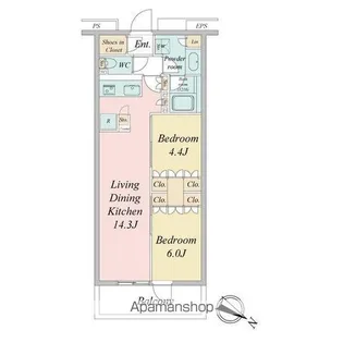 ブランシエスタ目黒中央町【3階】の間取り