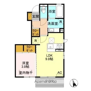 ウッドランド B【1階】の間取り