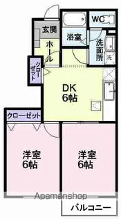 ア・スプリングB【1階】の間取り