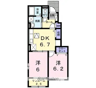 熊本県八代市西片町【アパート】の間取り