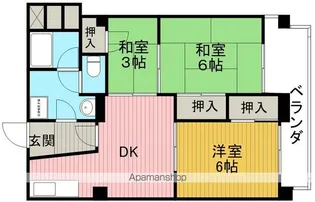 豊中グランドハイツ【2階】の間取り