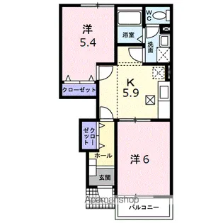 サンライズ松野【1階】の間取り