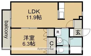 サンガーデン柏原【1階】の間取り
