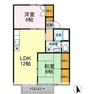 ビュークレスト【2階】の間取り