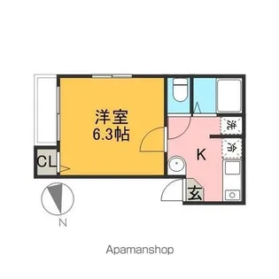 クリスタルK九大南【203号室】の間取り