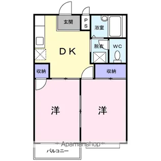 エルディムふじおかB【2階】の間取り