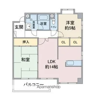 シャンポール高社【1階】の間取り