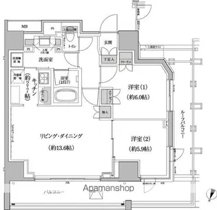 東京都渋谷区本町4丁目【マンション】の間取り