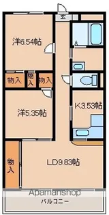 オーブドゥ長山【302号室】の間取り