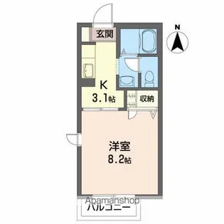 プルミエールツーエイ【1階】の間取り
