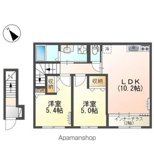 滋賀県彦根市高宮町【アパート】の間取り