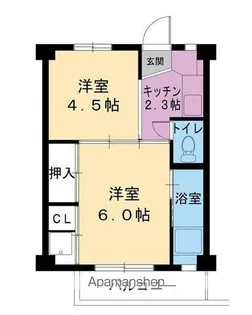 ビレッジハウス柳田1号棟【306号室】の間取り