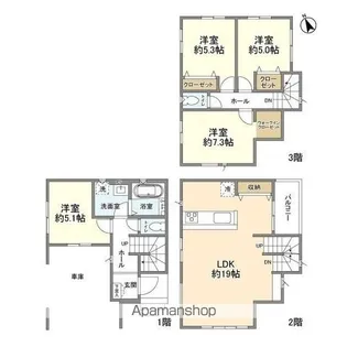 埼玉県川口市坂下町3丁目【一戸建】の間取り