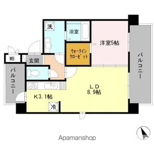 東京都新宿区西新宿8丁目【マンション】の間取り