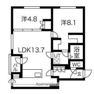 COMSAP新札幌 Ⅱ【4階】の間取り