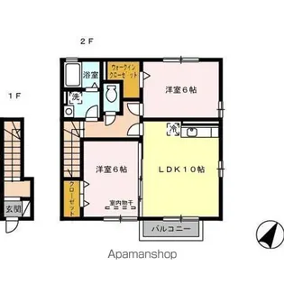 アルタヴィラ上津役【2階】の間取り