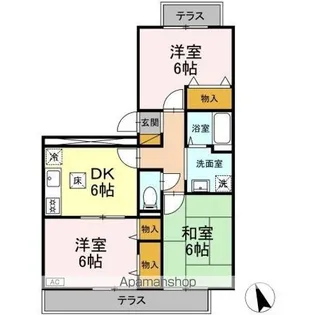 ハイツ・サンピーチ C【1階】の間取り