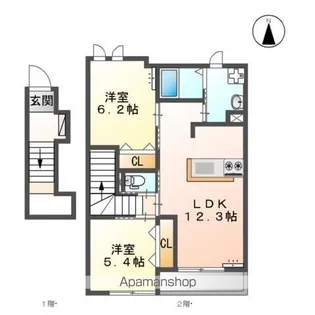 エバーエデンD【203号室】の間取り