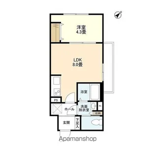 ウェルスクエアイズム巣鴨【2階】の間取り