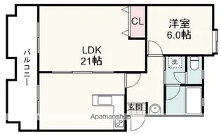 シャレーム渋川【1041L号室】の間取り