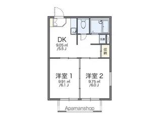 レオパレス大巻A【2階】の間取り