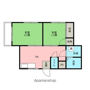北町コーポ3号棟【3階】の間取り