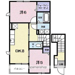 クレア トゥール Ⅱ【2階】の間取り