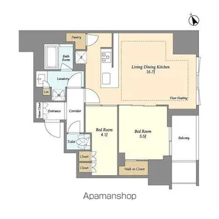 オアーゼ日暮里レジデンス【11階】の間取り