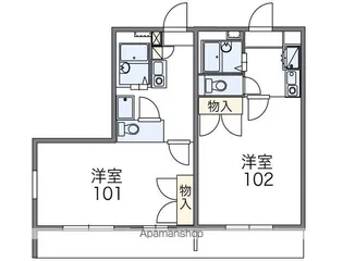 レオパレスディアコートⅡ【206号室】の間取り