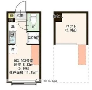 MAISON ENSOLEILLEE【1階】の間取り