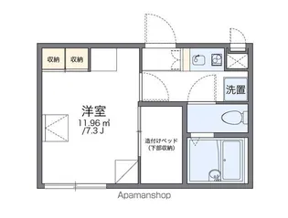 レオパレス南万代【104号室】の間取り