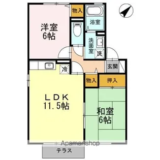 サンファミールあい D棟【1階】の間取り